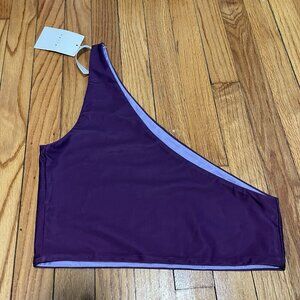 Baiia NWT Purple Reversible One‎ Shoulder Bikini Top Size 10
